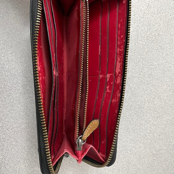 Coach Disney Accordion Wallet Black Mickey Mouse Zip Around Classic Logo *Flaw - Picture 7 of 11